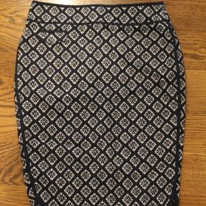 LOFT Blue/White Pattern Pencil Skirt, Size 00